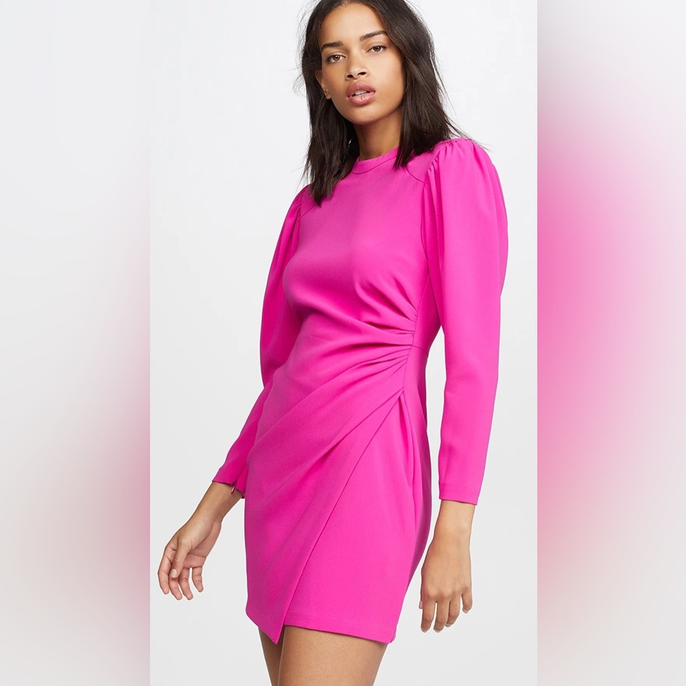 A.L.C. Jane Shocking Pink Long‎ Sleeve Mini Dress Size 6